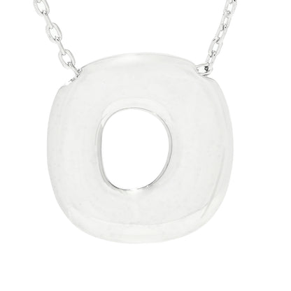 Toscana Italiana Platinum Plated Puffed Initial Necklace