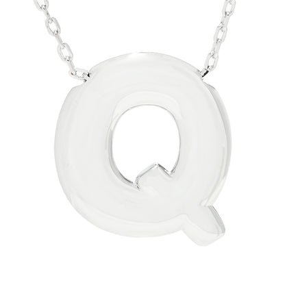 Toscana Italiana Platinum Plated Puffed Initial Necklace