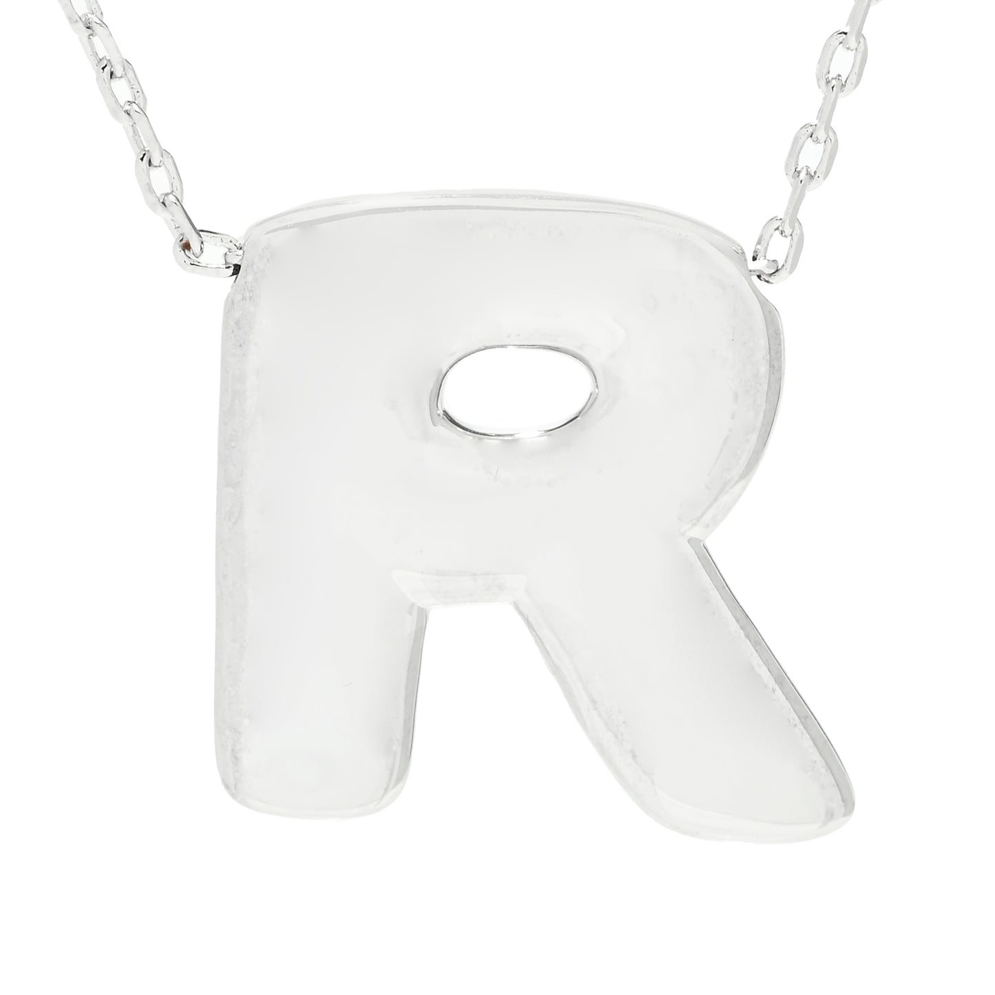 Toscana Italiana Platinum Plated Puffed Initial Necklace