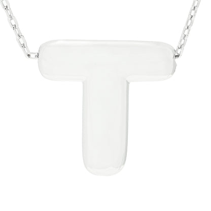Toscana Italiana Platinum Plated Puffed Initial Necklace