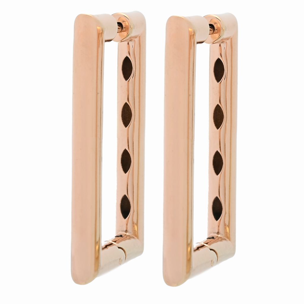 Toscana Italiana 18K Gold Plated Hinged Paperclip Hoop Earrings