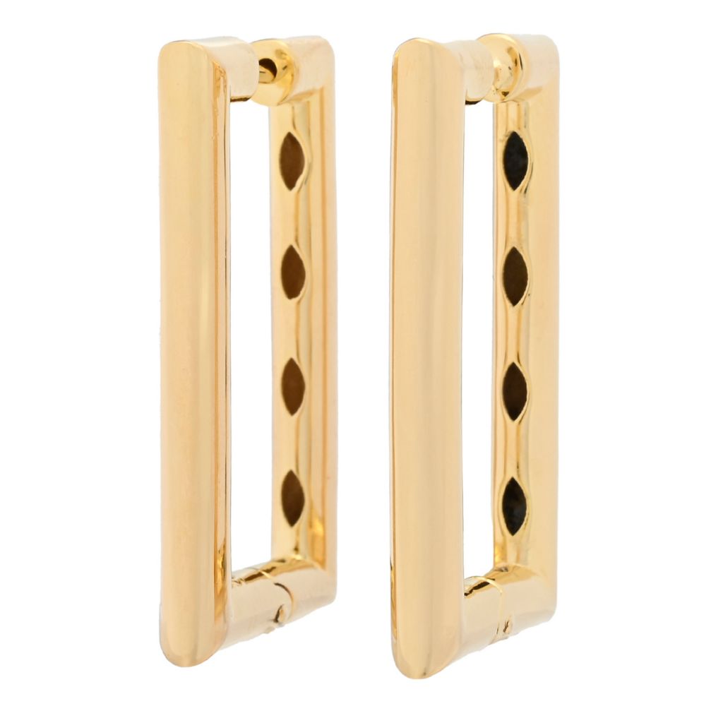 Toscana Italiana 18K Gold Plated Hinged Paperclip Hoop Earrings