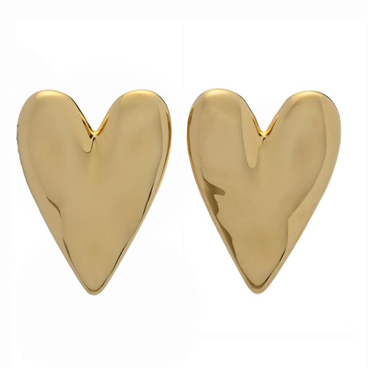 Toscana Italiana 18K Gold Plated Polished Heart Stud Earrings