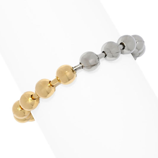 Toscana Italiana 18K Gold Plated Two-Tone Beaded Bracelet