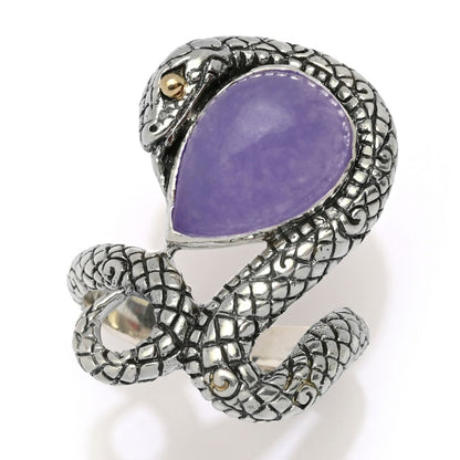 Artisan Silver by Samuel B. Choice of 14x10mm Jade Year of the Snake Ring
