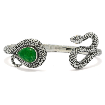 Artisan Silver by Samuel B. Choice of 14x10mm Jade Year of the Snake Bracelet