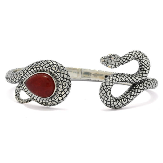 Artisan Silver by Samuel B. Choice of 14x10mm Jade Year of the Snake Bracelet