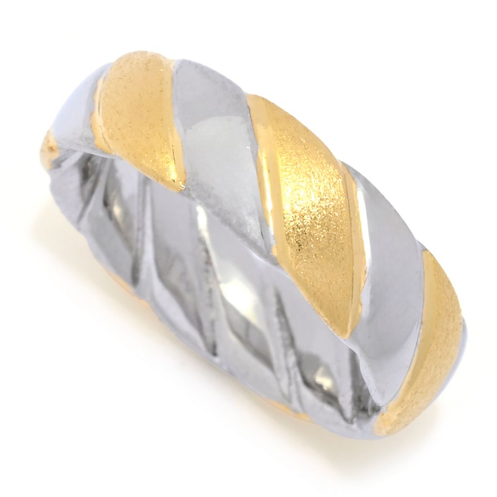 Sorrento Sterling Silver Two-Tone Polished & Satin Ring