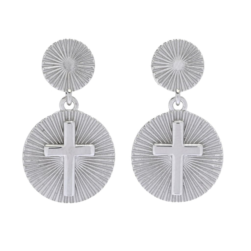 Sorrento Sterling Silver Motif Drop Earrings