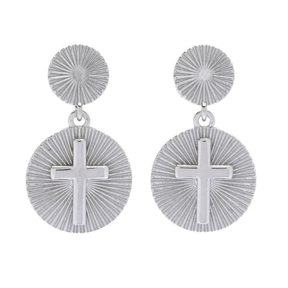 Sorrento Sterling Silver Motif Drop Earrings