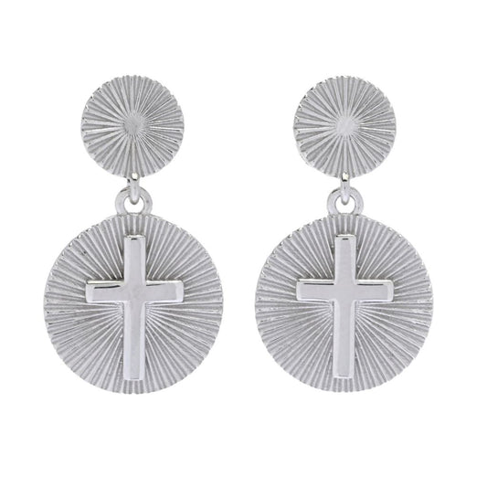 Sorrento Sterling Silver Motif Drop Earrings