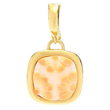 Cameo Italiano 18K Gold Plated Carnelian Shell Flower Cameo Pendant