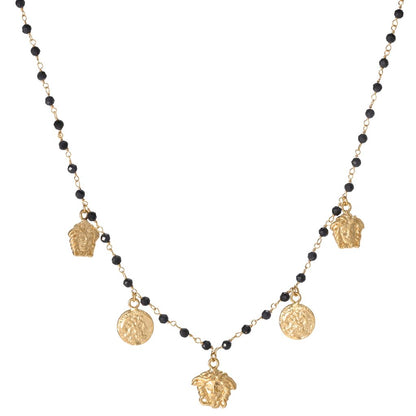 Tagliamonte 18K Gold Plated Gemstone Bead Medusa Charm Necklace