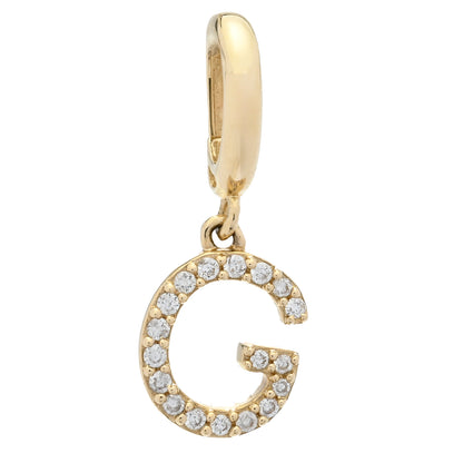 Gems of Distinction 14K Gold Diamond Initial Charm Pendant
