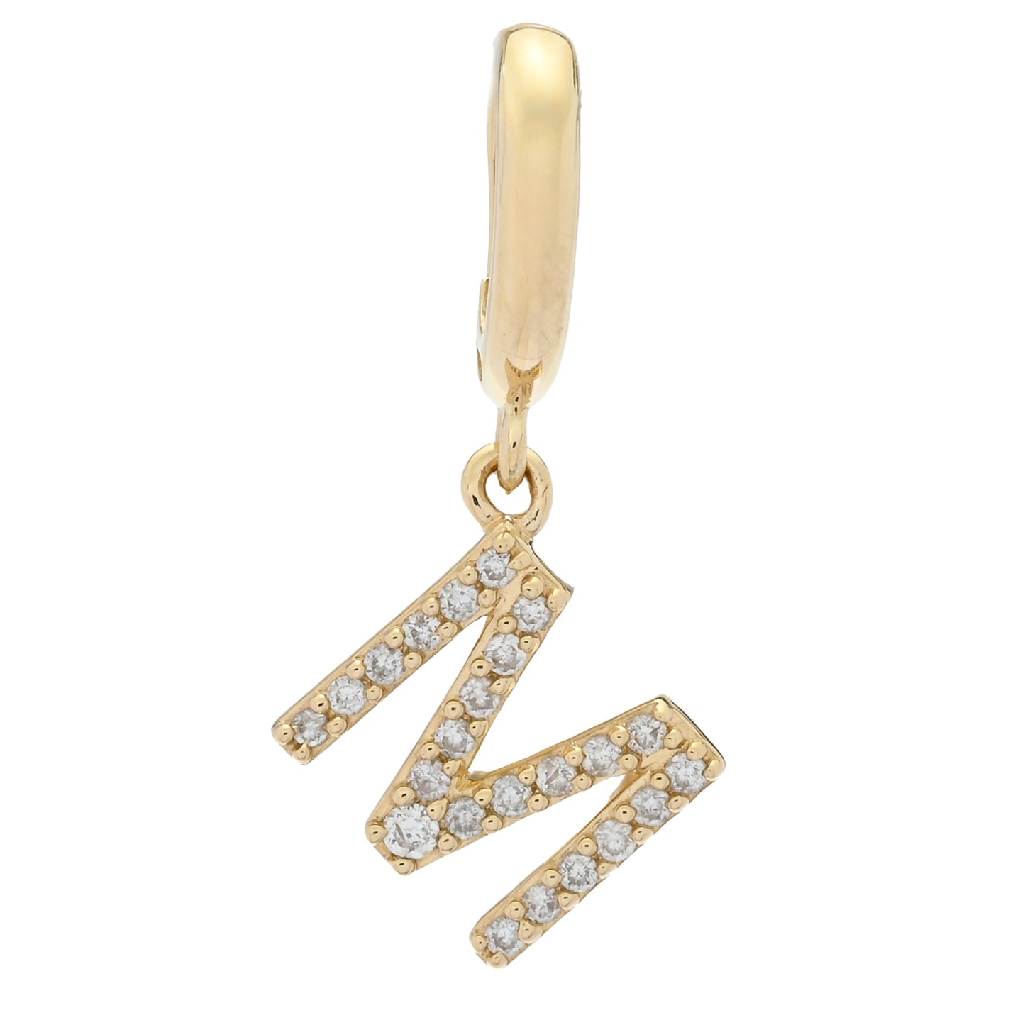 Gems of Distinction 14K Gold Diamond Initial Charm Pendant