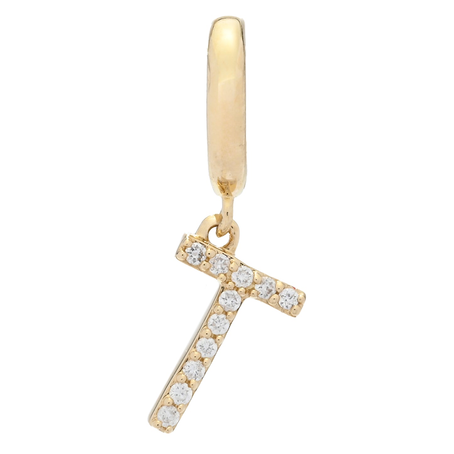 Gems of Distinction 14K Gold Diamond Initial Charm Pendant
