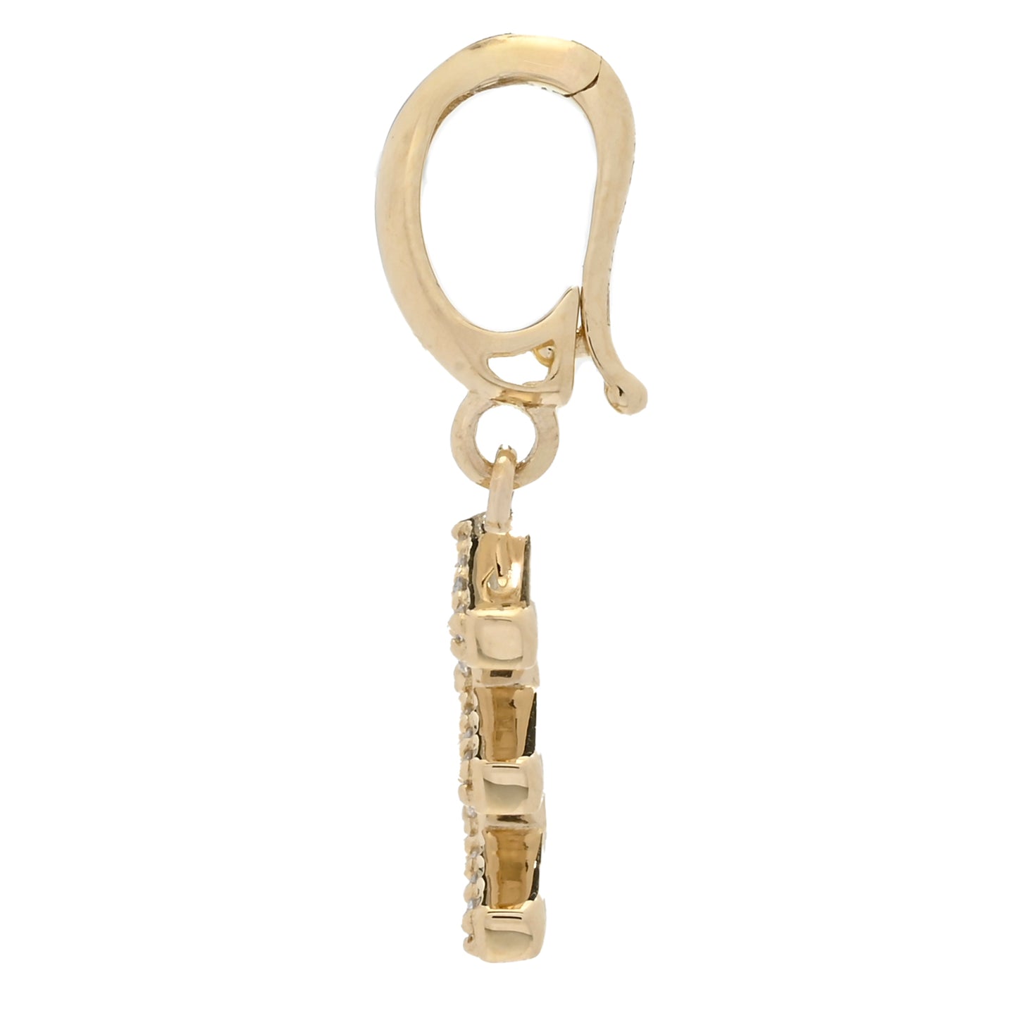 Gems of Distinction 14K Gold Diamond Initial Charm Pendant