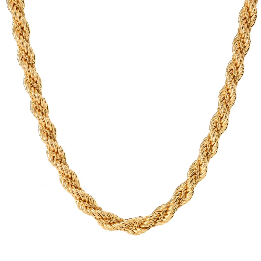 Toscana Italiana 18K Gold Plated Twisted Rope Chain Necklace