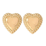 Toscana Italiana 18K Gold Plated Hammered Heart Stud Earrings