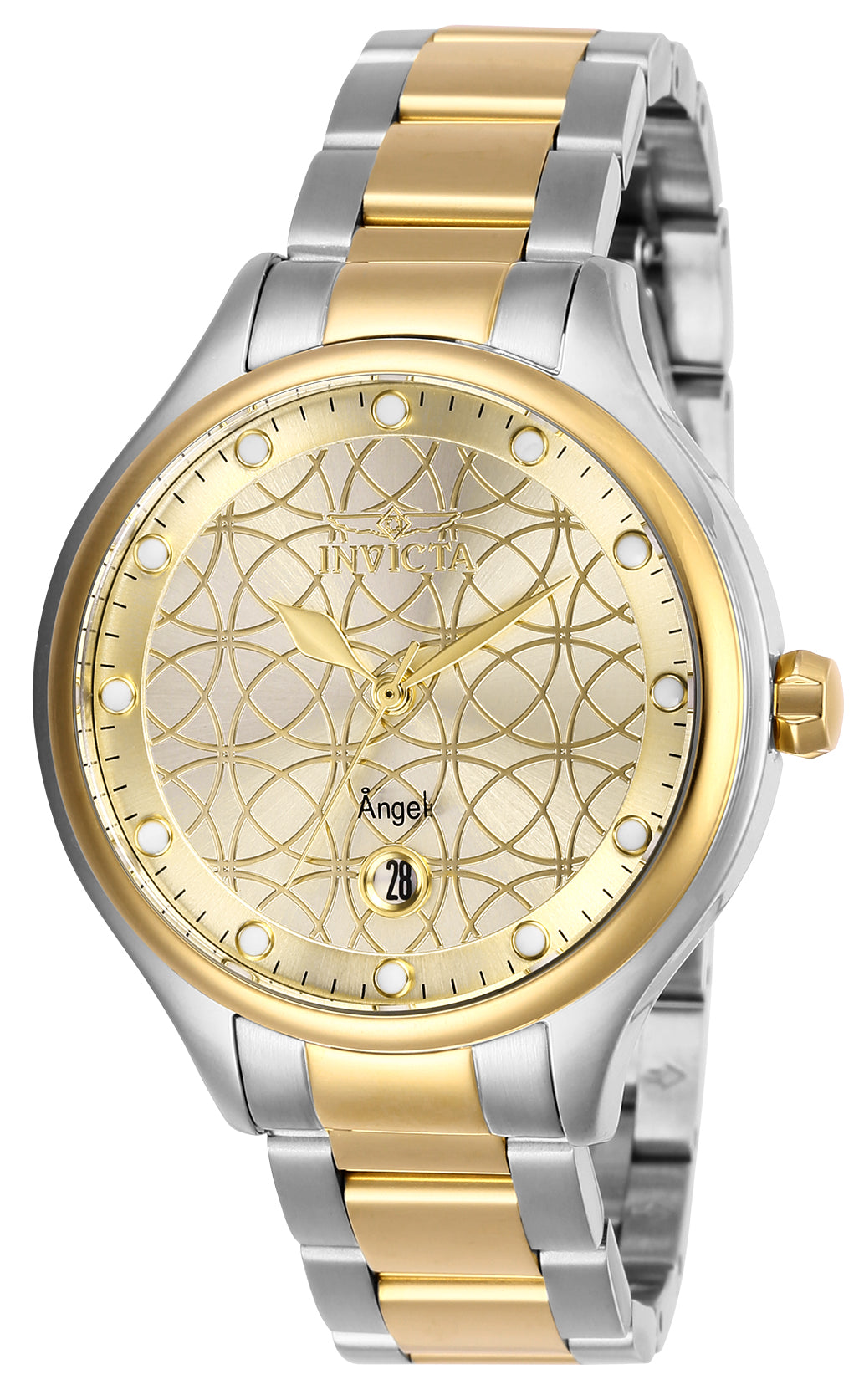 Invicta Women's 38mm Angel Quartz Date Circle Pattern Dial Bracelet Watch