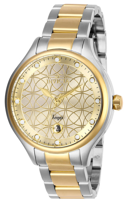 Invicta Women's 38mm Angel Quartz Date Circle Pattern Dial Bracelet Watch