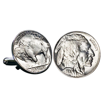 Buffalo Nickel Coin 1913-1938 Cuff Links