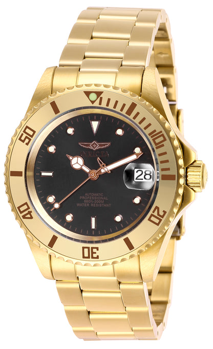 Invicta Men's 40mm Pro Diver Automatic Date Contrasting Dial Goldtone Bracelet Watch