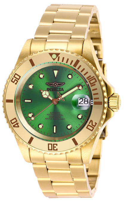 Invicta Men's 40mm Pro Diver Automatic Date Contrasting Dial Goldtone Bracelet Watch