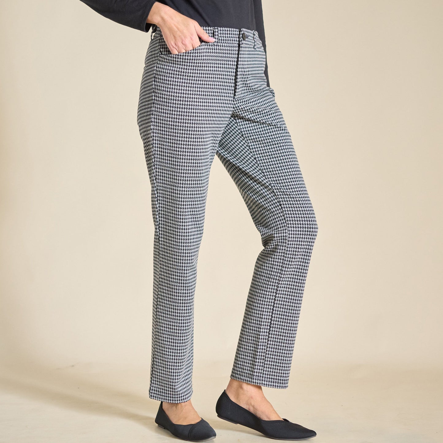 Christopher & Banks Signature Slimming Herringbone Ponte Pant