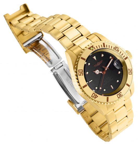 Invicta Men's 40mm Pro Diver Automatic Date Contrasting Dial Goldtone Bracelet Watch