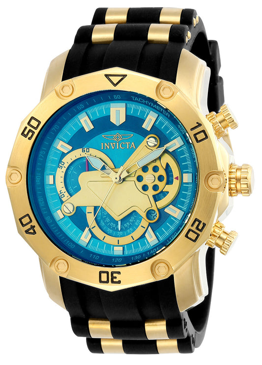 Invicta Men's 50mm Pro Diver Scuba Quartz Chronograph Turquoise Dial Strap Watch