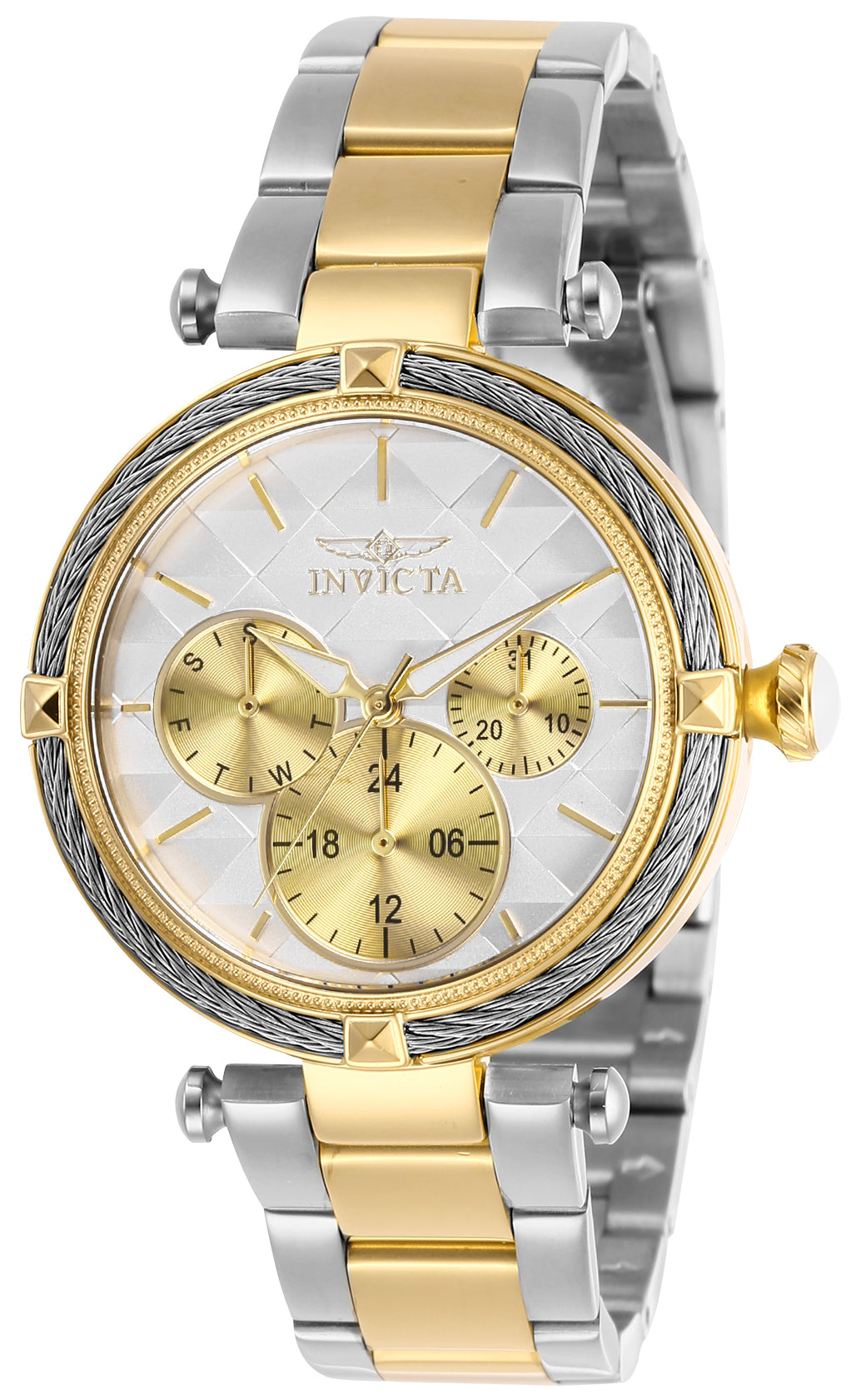 Invicta Women's 36mm Bolt Quartz 24 Hour Mosaic Dial Two-Tone Bracelet Watch