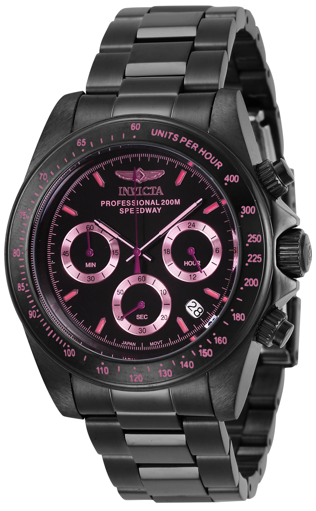 Invicta Men's 39mm Speedway Quartz Chronograph Blackout Bracelet Watch