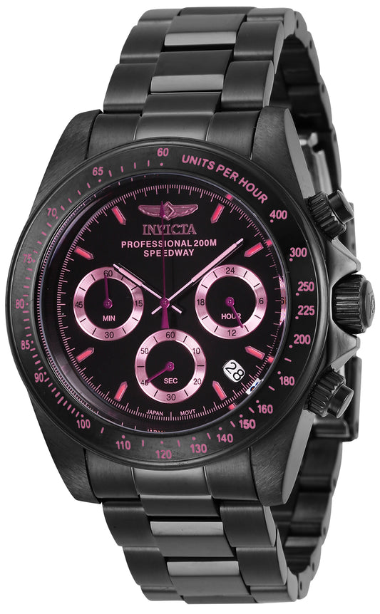 Invicta Men's 39mm Speedway Quartz Chronograph Blackout Bracelet Watch