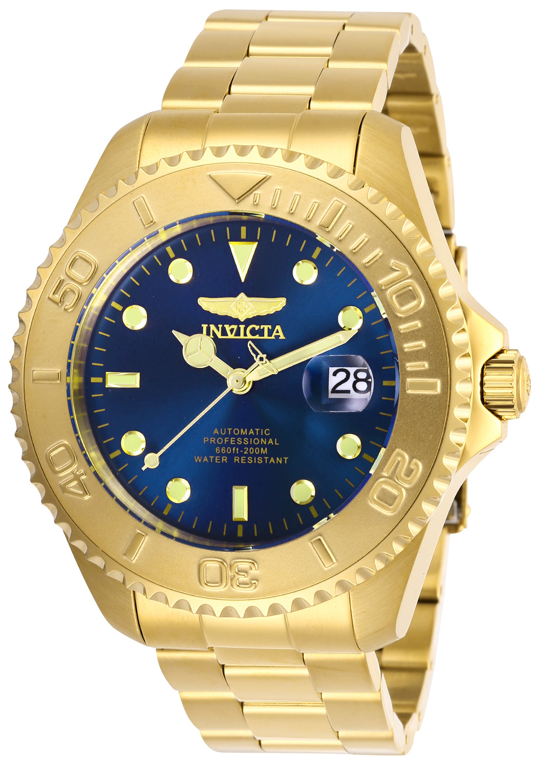 Invicta Men's 47mm Pro Diver Automatic Date Goldtone Bracelet Watch