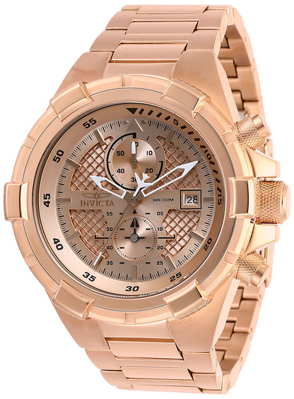 Invicta Men's 50mm Aviator Quartz Chronograph Rosetone Monochromatic Bracelet Watch