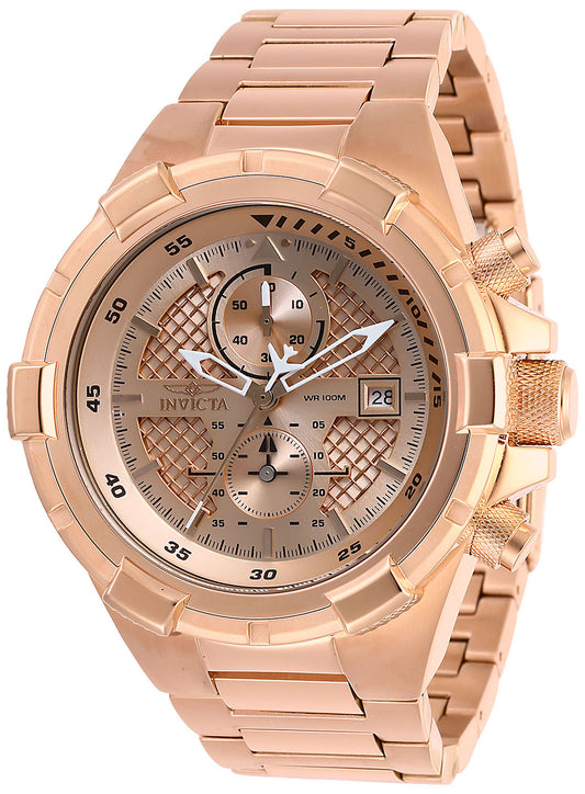 Invicta Men's 50mm Aviator Quartz Chronograph Rosetone Monochromatic Bracelet Watch