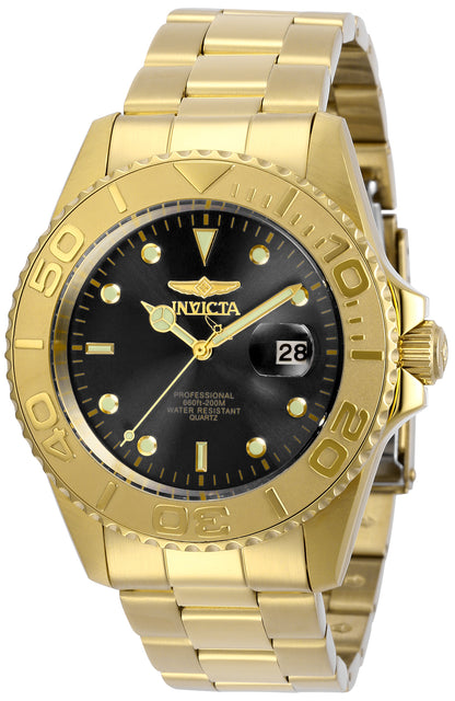 Invicta Men's 43mm Pro Diver Quartz Date 3-Hand Goldtone Bracelet Watch