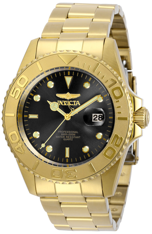 Invicta Men's 43mm Pro Diver Quartz Date 3-Hand Goldtone Bracelet Watch