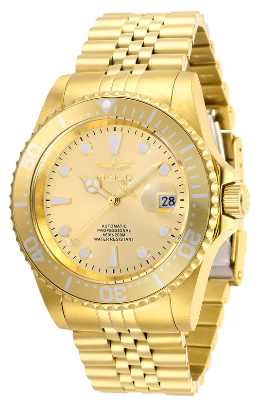 Invicta Men's 42mm Pro Diver Automatic Date Goldtone Monochromatic Bracelet Watch