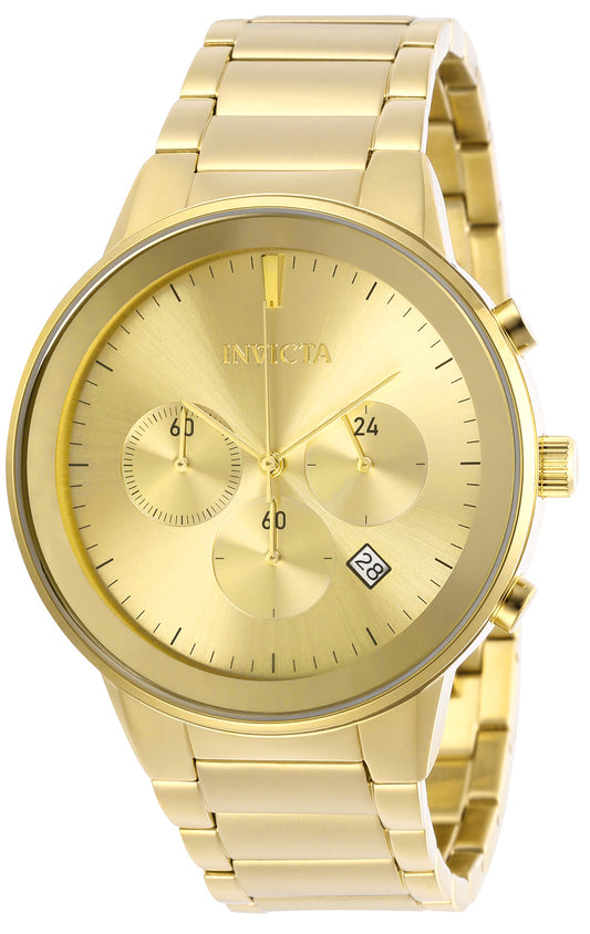 Invicta Men's 43mm Specialty Quartz Chronograph Minimalist Dial Goldtone Bracelet Watch