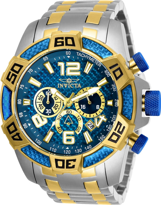 Invicta Men's 50mm Pro Diver Quartz Multifunction Blue Dial Two-Tone Bracelet Watch