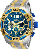 Invicta Men's 50mm Pro Diver Quartz Multifunction Blue Dial Two-Tone Bracelet Watch