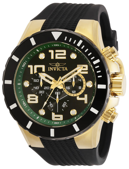 Invicta Men's 50mm Pro Diver Quartz Chronograph Black Silicone Strap Watch
