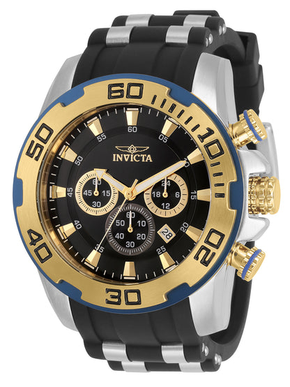Invicta Men's 50mm Pro Diver Scuba Quartz Chronograph Silvertone Case Silicone Strap Watch