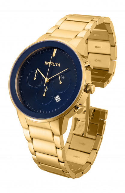 Invicta Men's 43mm Specialty Quartz Chronograph Minimalist Dial Goldtone Bracelet Watch
