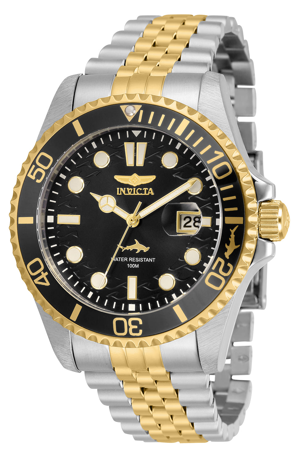 Invicta Men's 43mm Pro Diver Quartz Date Wave Dial Jubilee Bracelet Watch