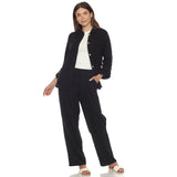 White Mark Women's 2-Piece Long Sleeve Button-Down Gauze Set