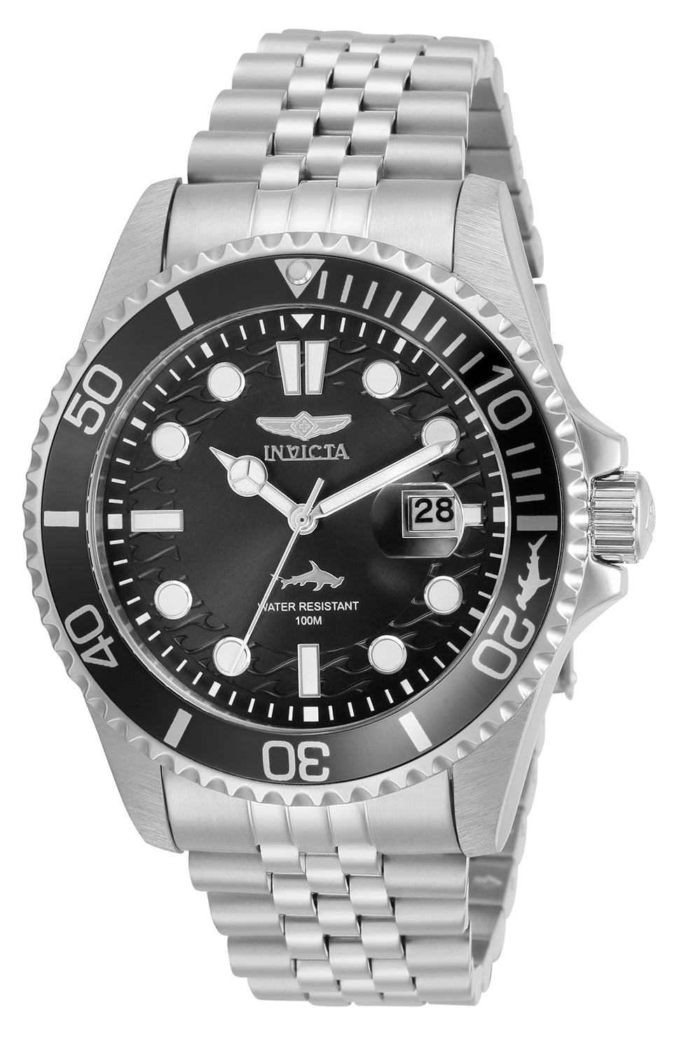 Invicta Men's 43mm Pro Diver Quartz Date Wave Dial Jubilee Bracelet Watch
