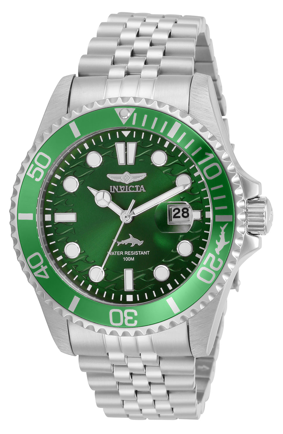 Invicta Men's 43mm Pro Diver Quartz Date Wave Dial Jubilee Bracelet Watch